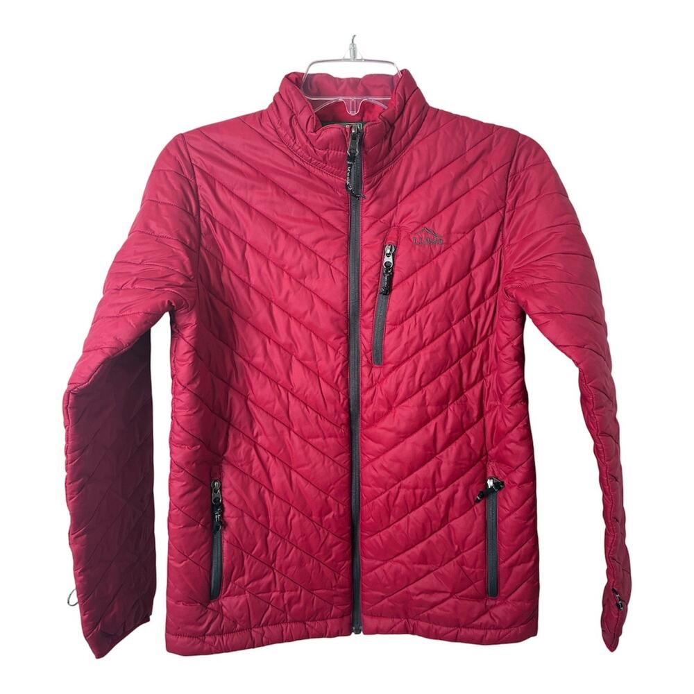 L.L. Bean Kids' PrimaLoft Packaway Lightweight Puffer Jacket in Red Size L 14-16